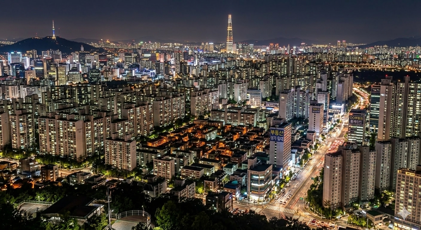 Seoul cityscape at night